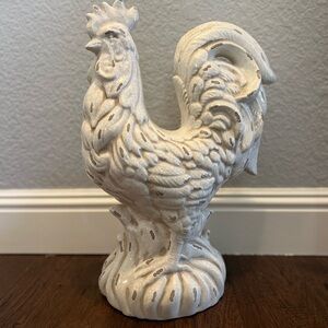 Ivory Ceramic Rooster Figurine